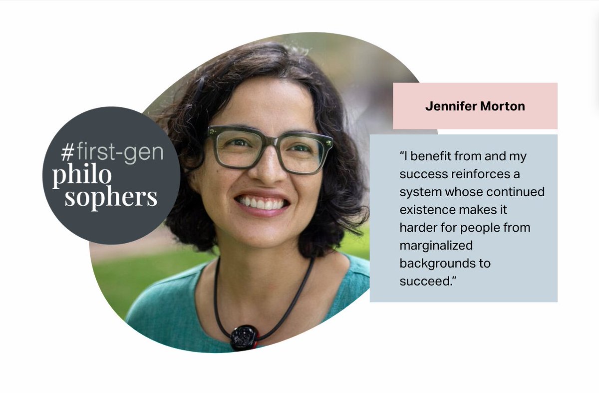 NEW POST!
"Flourishing in the Academy: Complicity and Compromise"
By @jennifermmorton 

firstgenphilosophers.com/contributions/…

#firstgenphilosophers