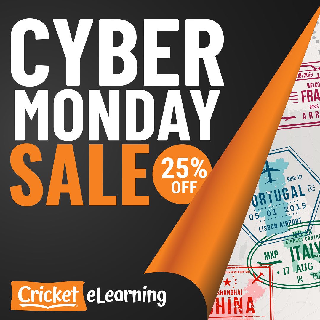Looking to learn a language? Don’t miss your chance to shop our biggest sale of the year!

Use the code CYBMONDAY24 to save at cricketelearning.com