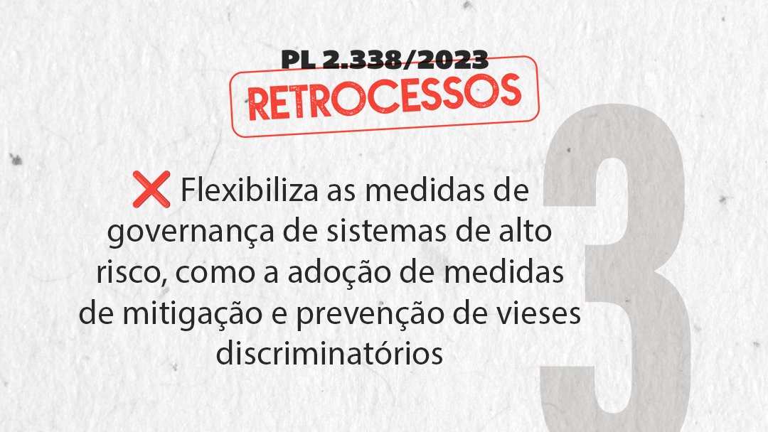 O relatório do senador Eduardo Gomes (PL-TO) trouxe retrocessos consideráveis ao texto do PL 2.338/2023. Confira 👇

📷 Instagram: tinyurl.com/2yjp4vj2
📷 Facebook: tinyurl.com/5bar8ybd

#pl2338sim #fndc #IA #AprovaPL2338comDireitos #PL2338Sim