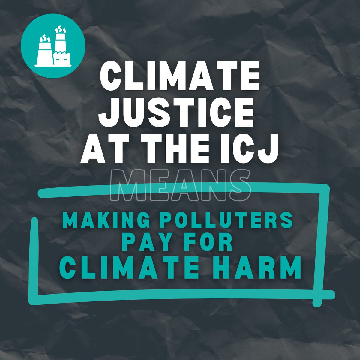 Starting today, &gt;100 countries and intl org's will come together at the ICJ to deliver their arguments on their responsibilities for climate change under international law. A strong opinion of the Court could provide the foundation to hold polluters accountable. #ClimateJusticeAO