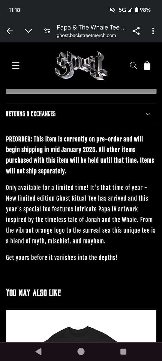 allofyourteeth's tweet photo. @virgoghoulette The description says it features Papa IV. wonder how long until they fix it. https://t.co/3xkGrPPa1q