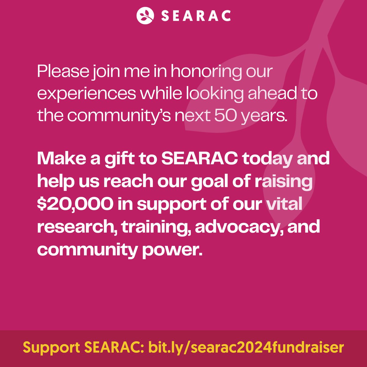 SEARAC's Week of Giving is here! Your gift supports advocacy, leadership, &amp; community building for SEA. As we approach 50 years of SEA refugee resettlement, help us honor the past and build for the future. 💙 Donate now: bit.ly/searac2024fund…