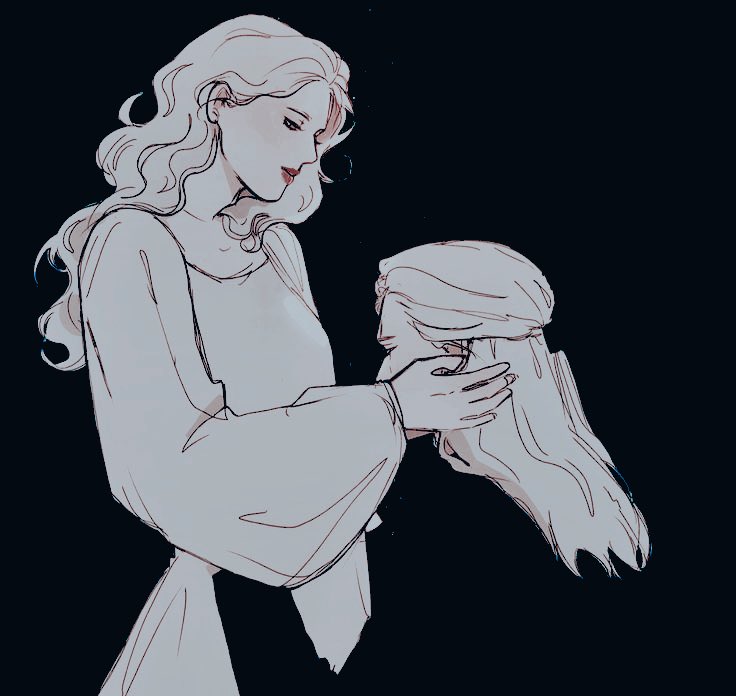 ⠀ ⠀ ⠀ ⠀  
𝕮on permiso, atravesó el resto del día en compañía del único hermano que tenía cerca, Viserys. Lo abrazó, besó su frente, acomodó sus cabellos y las prendas de escudero. Cuando le proporcionó un apretón en su mano, pudo susurrarle que ambos estarían bien. 
⠀⠀ ⠀