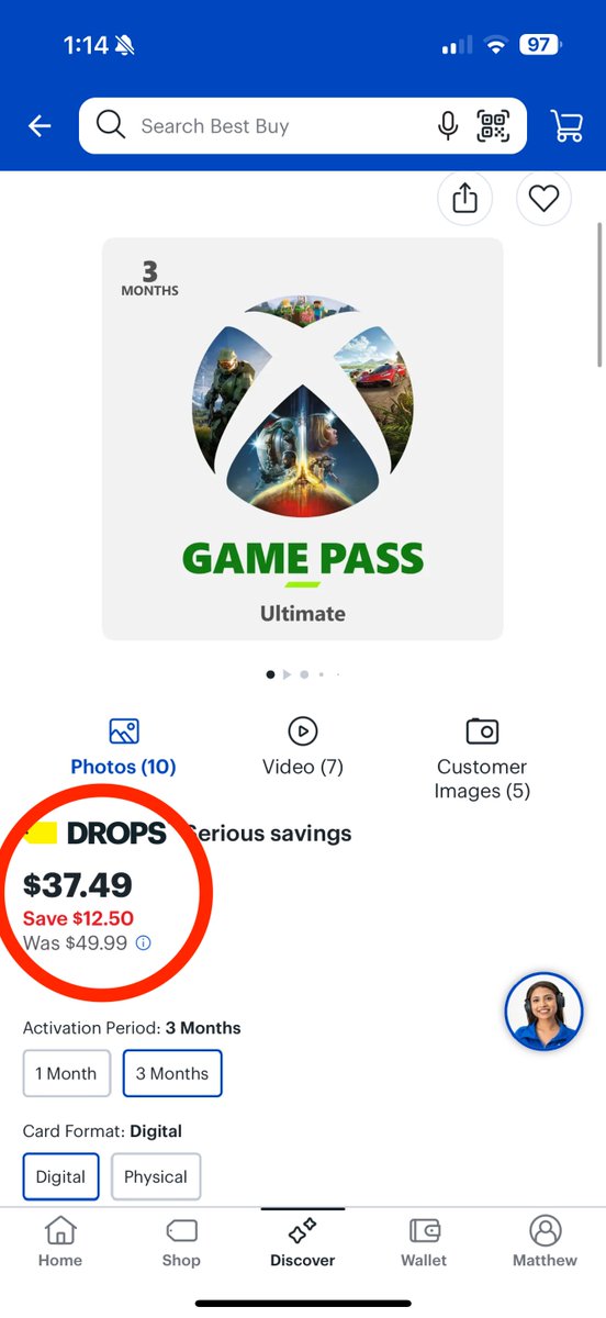 mattswider's tweet image. ❤️I won't steer you wrong! Best Buy is touting an Xbox Game Pass Ultimate deal: $37.49. I give you my discount code at Eneba: $26.79 (60% off MSRP)
1.❎60% off Xbox Game Pass Ult
Code: TSC8
mttswdr.co/xbox-game-pass…

2.🟦$100 PlayStation Gift Card $87
Use my code: TSC8…