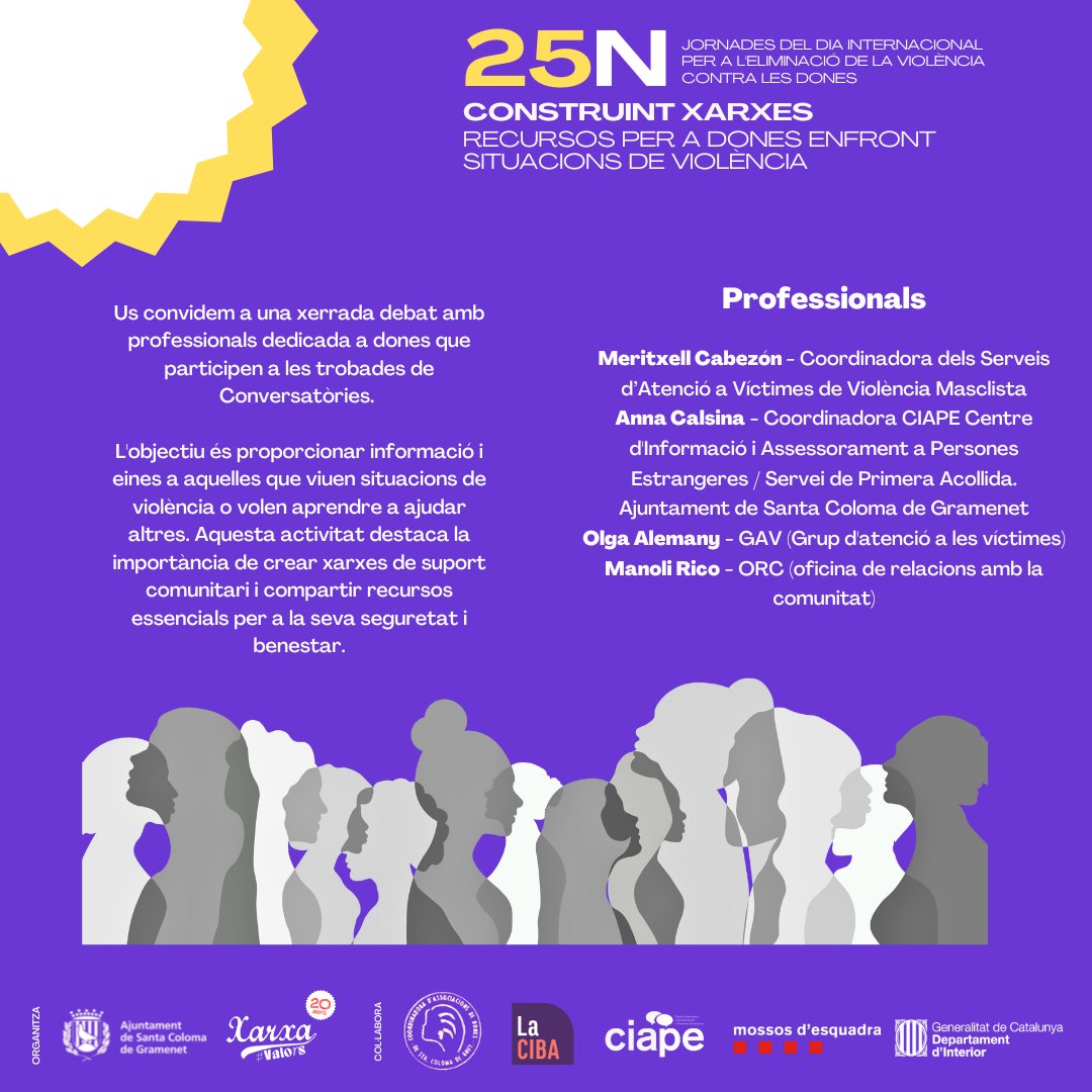 💬Una xerrada debat amb professionals dedicada a dones de Conversatories

🛜 Construint xarxes 

🗓️Dimarts 3, sala d'actes de <a href="/la_ciba/">La CIBA</a> a les 10 hores