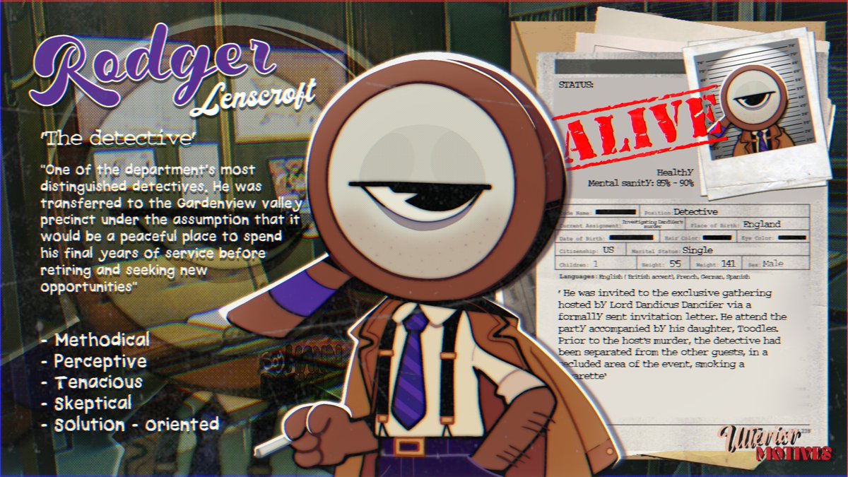 ULTERIOR MOTIVES (Dandy's World, AU)
Character card 1. Rodger lenscroft

#dandysworld #dandysworlddau #dandysworlddandy #dandysworldrodger