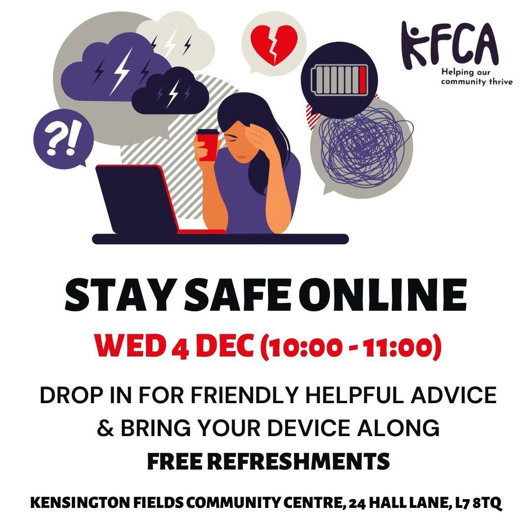 Worried about scams? Concerned about keeping your device safe? Unsure about which websites and social media to use? Come along on Wednesday 4 Dec (10:00 - 11:00) for helpful and friendly advice from our team. Bring your device along as well, if you have one.