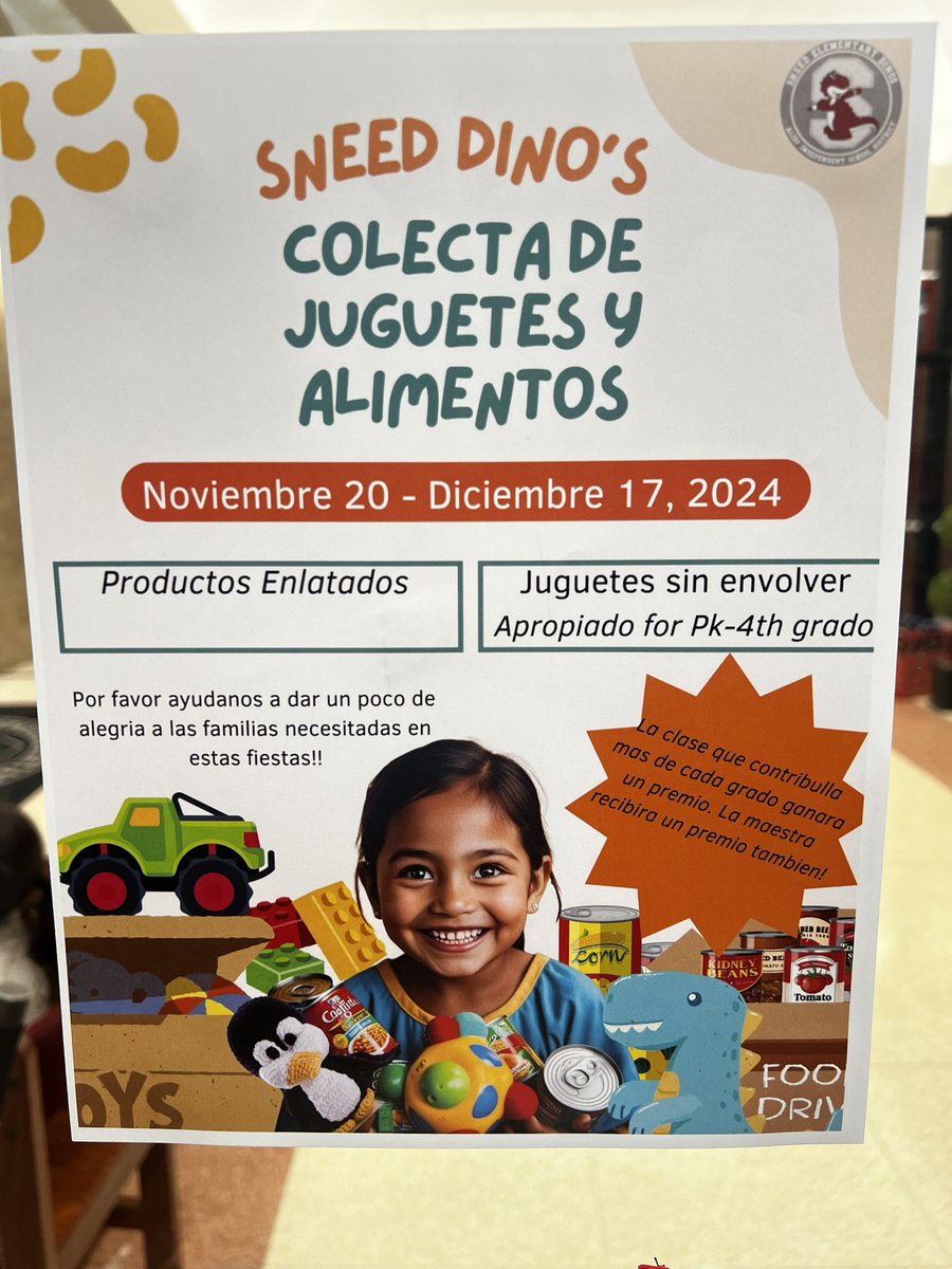 Mrs_Jones4th's tweet photo. 🎉 Coming Together for a Cause! 

This holiday season, we’re giving back by participating in our Toy and Food Drive, ensuring that every child and family has a reason to celebrate. 
Every contribution counts! 
 #AliefCares #ToyAndFoodDrive #Sneed https://t.co/ewXuau53Ko