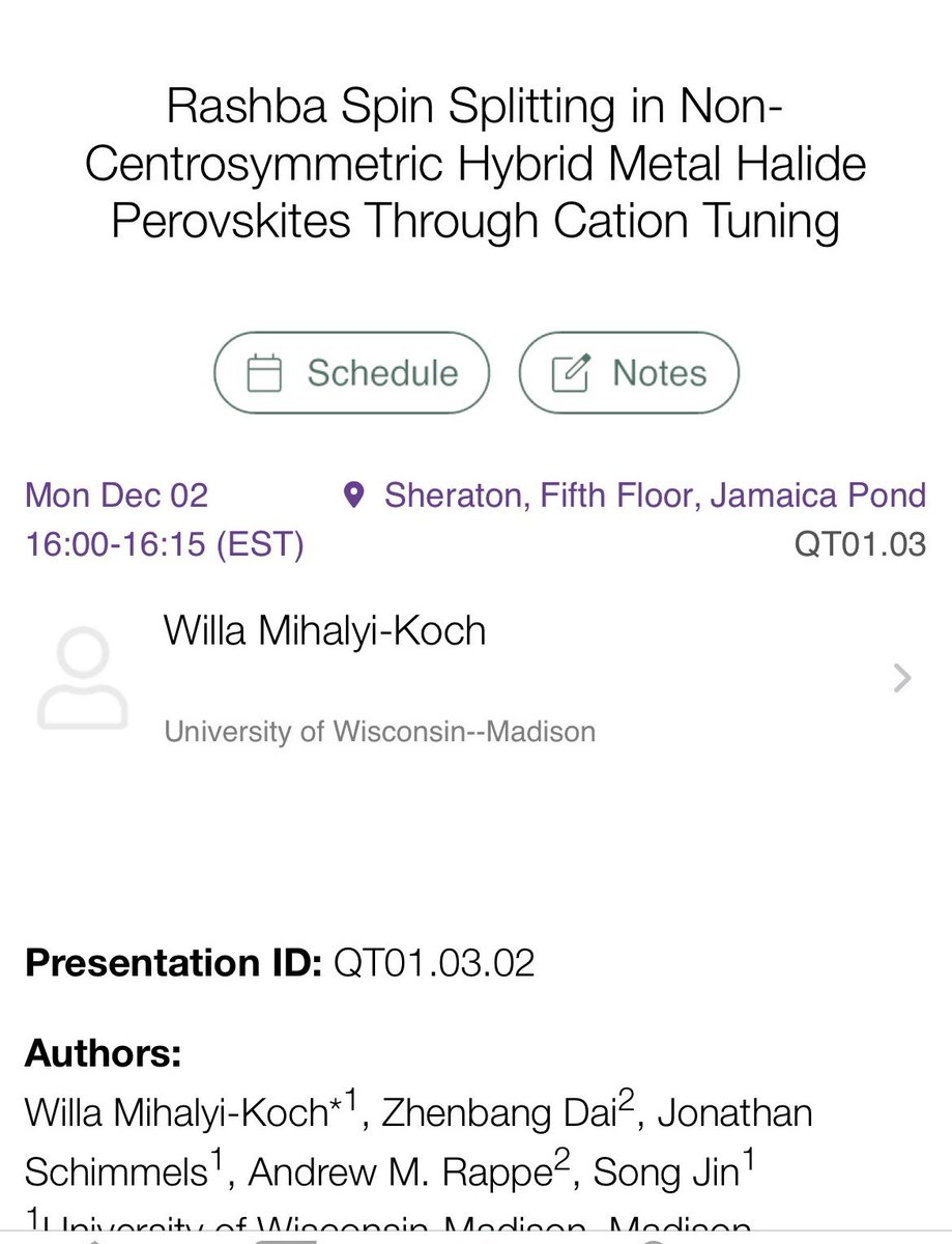 Song Jin (@songjin_chem) on Twitter photo Thanks <a href="/CellPressNews/">Cell Press</a> <a href="/Chem_CP/">Chem</a> for the shout out!
The student author <a href="/MihalyiKoch/">Willa Mihalyi-Koch</a> will talk about this work and more at the #F24MRS meeting this afternoon! See info below!π #perovskites #perovskite Thanks <a href="/CellPressNews/">Cell Press</a> <a href="/Chem_CP/">Chem</a> for the shout out!
The student author <a href="/MihalyiKoch/">Willa Mihalyi-Koch</a> will talk about this work and more at the #F24MRS meeting this afternoon! See info below!π #perovskites #perovskite