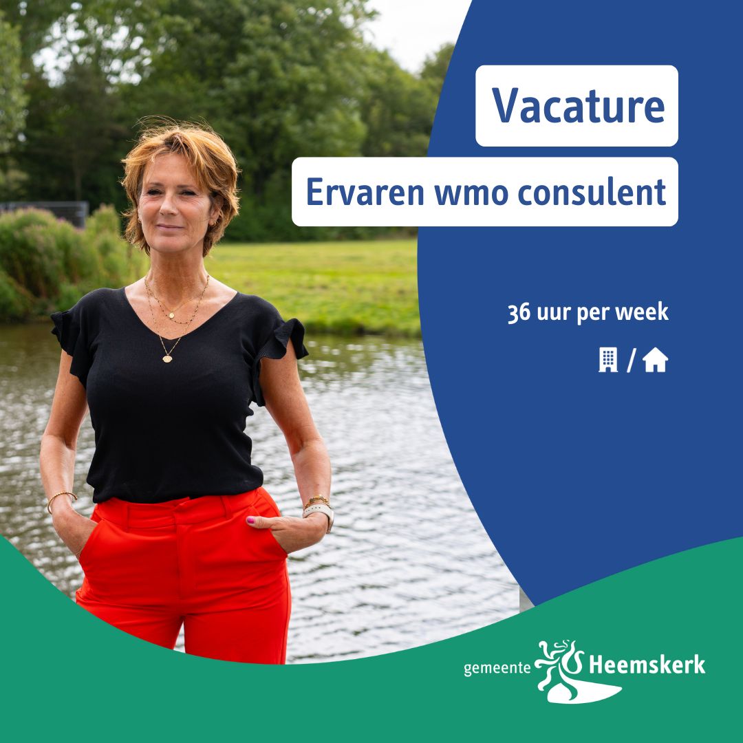 Vacature | Ervaren Wmo consulent (36 uur per week) 
📝 Vind jij het belangrijk dat inwoners van #Heemskerk zo lang mogelijk zelfstandig blijven wonen? En mee kunnen doen aan de samenleving? Kom bij ons werken! 
Solliciteer vóór 13 december 2024 via ⤵️
werkenbij.heemskerk.nl/vacatures/erva…