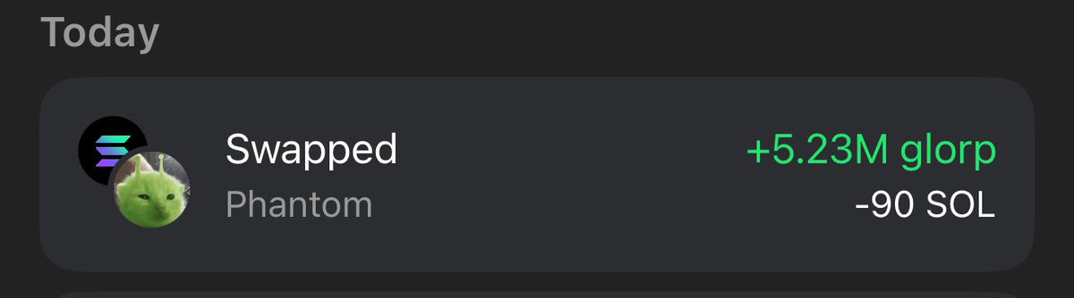 Been meaning to grab a $GLORP bag for a minute. Hit 3.6m and had to scoop.