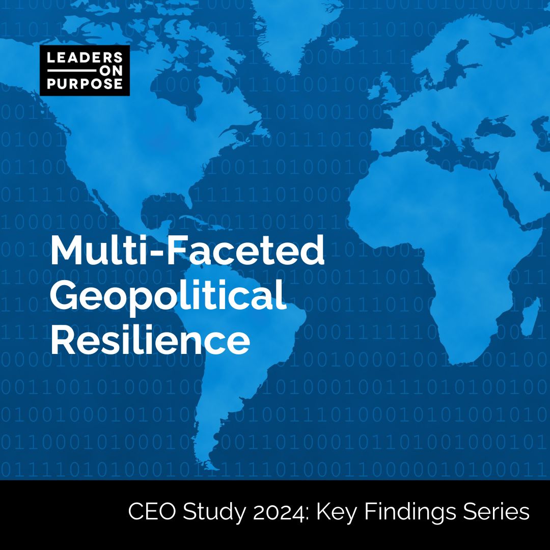 Lead_on_Purpose's tweet photo. 2024 CEO Study: Market leaders build geopolitical resilience via expansion, adaptive strategies &amp; early warning systems. Purpose-driven CEOs transform global complexity into innovation opportunities. Get insights: https://t.co/RmOlafAPTu 

#Leadership #Business #Strategy https://t.co/Ox2QxFtFoK