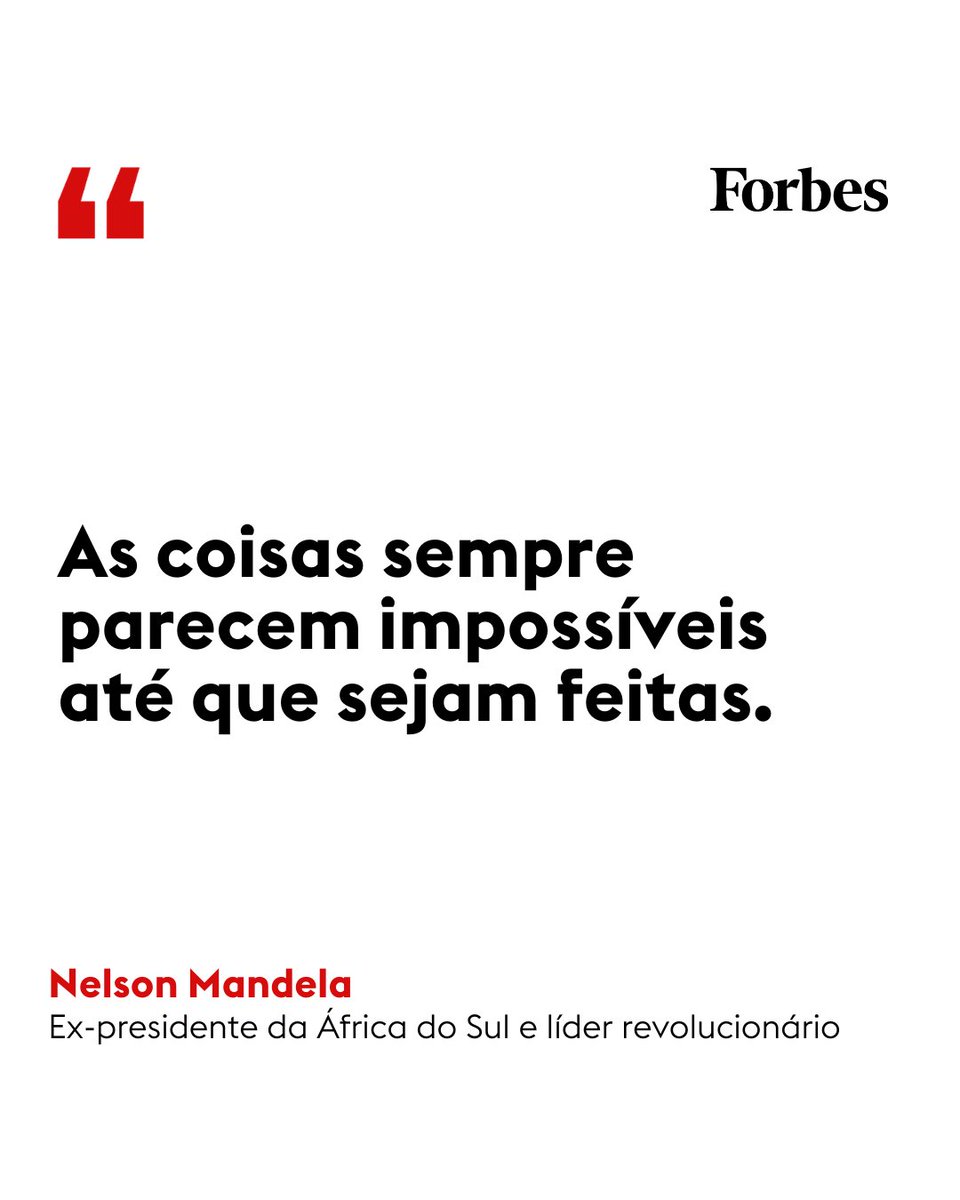 Nelson Mandela (1918 - 2013) foi um líder sul-africano e ícone da luta contra o apartheid, dedicando sua vida à promoção dos direitos humanos e da igualdade racial.

#NelsonMandela #Igualdade #Sucesso #Objetivo #FraseDoDia #ForbesBr