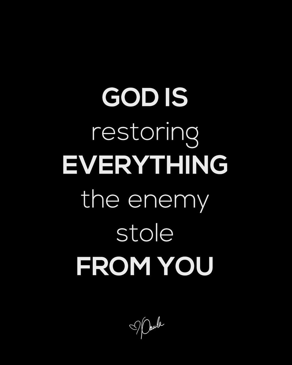 Paula_White's tweet image. God is restoring everything the enemy stole from you - are you ready?
#SuddenRestoration