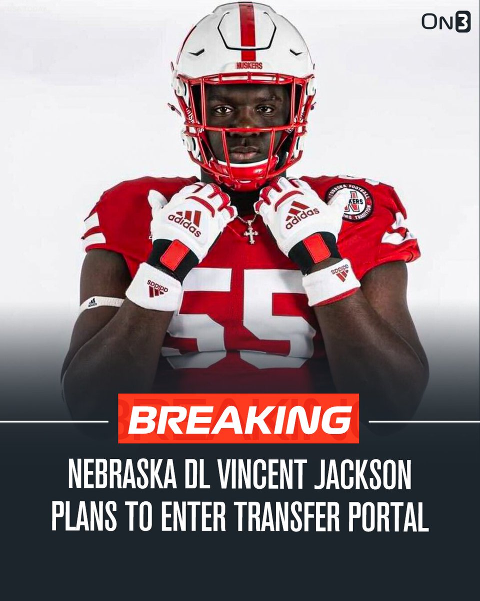 NEWS: Nebraska DL Vincent Jackson plans to enter the NCAA Transfer Portal.

Jackson was a 4-star in the 2023 class.

on3.com/college/nebras…