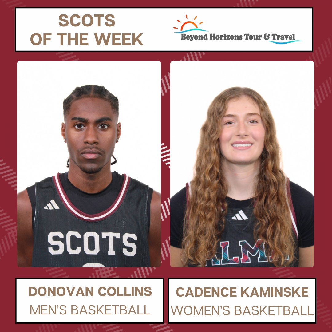 Scots of the Week: Donovan Collins (MBB) Cadence Kaminske (WBB)

Donovan notched 19 points on 50% shooting from the field, including 5-7 from deep against North Park

Cadence tied the single game 3PTs record draining 8 of 10 three's on her way to a 26 point night against Oberlin