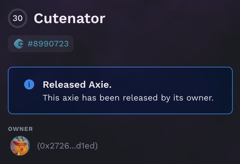 Was it intentional that the burn wallet for released Axies ends with "d1ed" ? Are we killing those poor creatures?