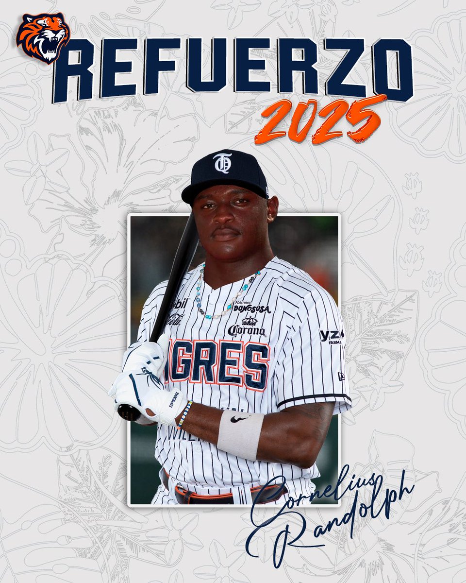 Tigres de Quintana Roo 🐯 (@tigresqroficial) on Twitter photo ¡Bienvenido, Cornelius Randolph! 🇺🇸👏🏻
El outfielder estadounidense es el tercer refuerzo extranjero para nuestra temporada 2025 🫡
#TodosSomosTigres ¡Bienvenido, Cornelius Randolph! 🇺🇸👏🏻
El outfielder estadounidense es el tercer refuerzo extranjero para nuestra temporada 2025 🫡
#TodosSomosTigres