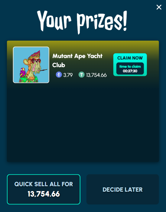 Demaux's tweet photo. 🚨 HOLY SHIT! 🚨

During my Live stream we just won #MAYC by @BoredApeYC on @LuckySeaGG !!! 💎 

💸 13.7k$ 💸

To celebrate this, I'm giving away 1 $SOL to random person who sends their Solana addres. https://t.co/4pmG1kkQ7P
