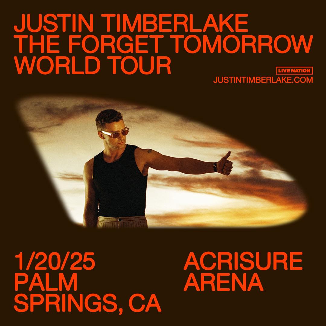Listen this week to win a pair of tickets for you and a friend to see Justin Timberlake at The Forget Tomorrow World Tour! 📷 Don’t miss this opportunity to see him in Palm Springs at Acrisure Arena on January 20th. Good luck!