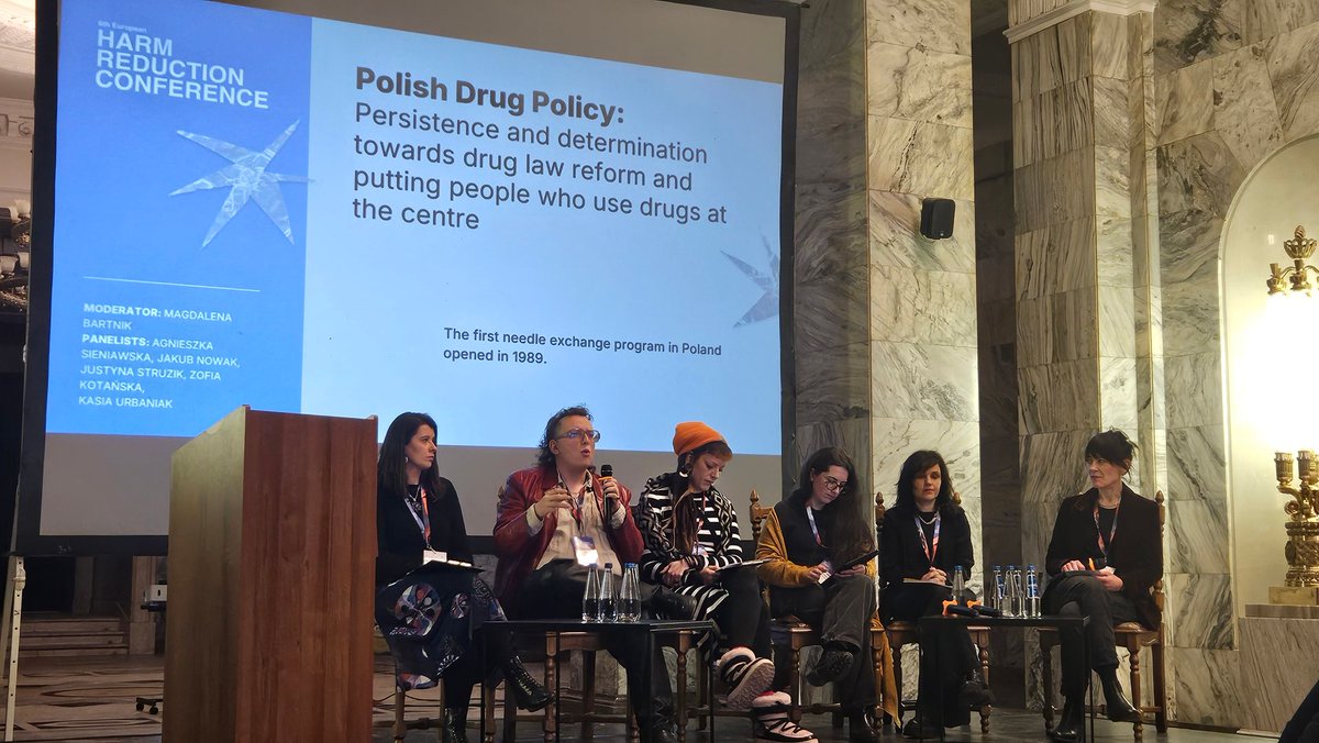 PSPNpl's tweet photo. 📷Opening of the harm reduction conference #EHRC2024 and the session Polish Drug Policy: Persistence and determination towards drug law reform and putting people who use drugs! The Palace of Culture and Warsaw City became the capital of harm reduction in this day. #harmreduction https://t.co/hfhrdmc6z5