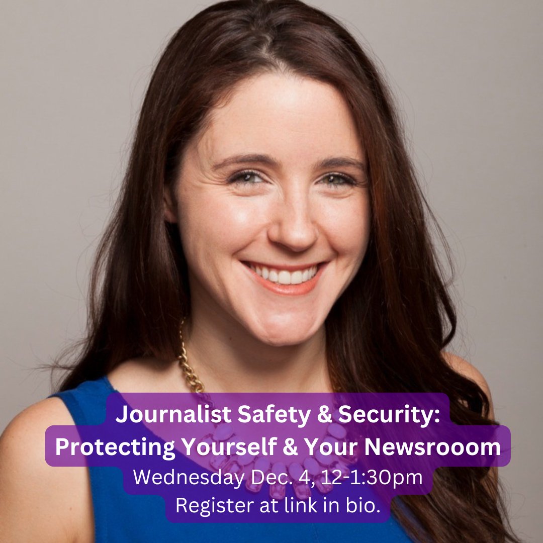 NYU Journalism (@nyu_journalism) on Twitter photo 🗓️ TODAY at 12pm ET
Join <a href="/Ethical_News/">Ethics & Journalism Initiative @ NYU</a> and <a href="/AP/">The Associated Press</a> Director of Global Safety, Risk and Resilience Kerry Paterson for this Lunch & Learn on strategies for keeping you and your newsroom safe. Register here to attend:
events.nyu.edu/event/345329-j… 🗓️ TODAY at 12pm ET
Join <a href="/Ethical_News/">Ethics & Journalism Initiative @ NYU</a> and <a href="/AP/">The Associated Press</a> Director of Global Safety, Risk and Resilience Kerry Paterson for this Lunch & Learn on strategies for keeping you and your newsroom safe. Register here to attend:
events.nyu.edu/event/345329-j…
