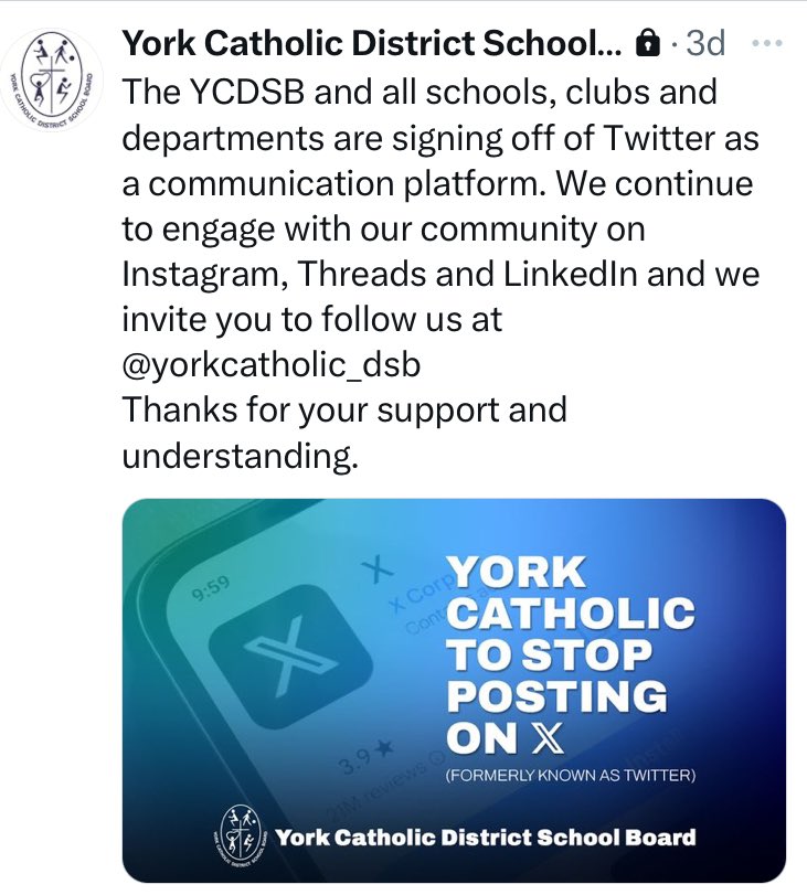 St. Gregory will also follow YCDSB’s lead and will cease posting on the X platform. We welcome you to join us @stgregoryca on Instagram.