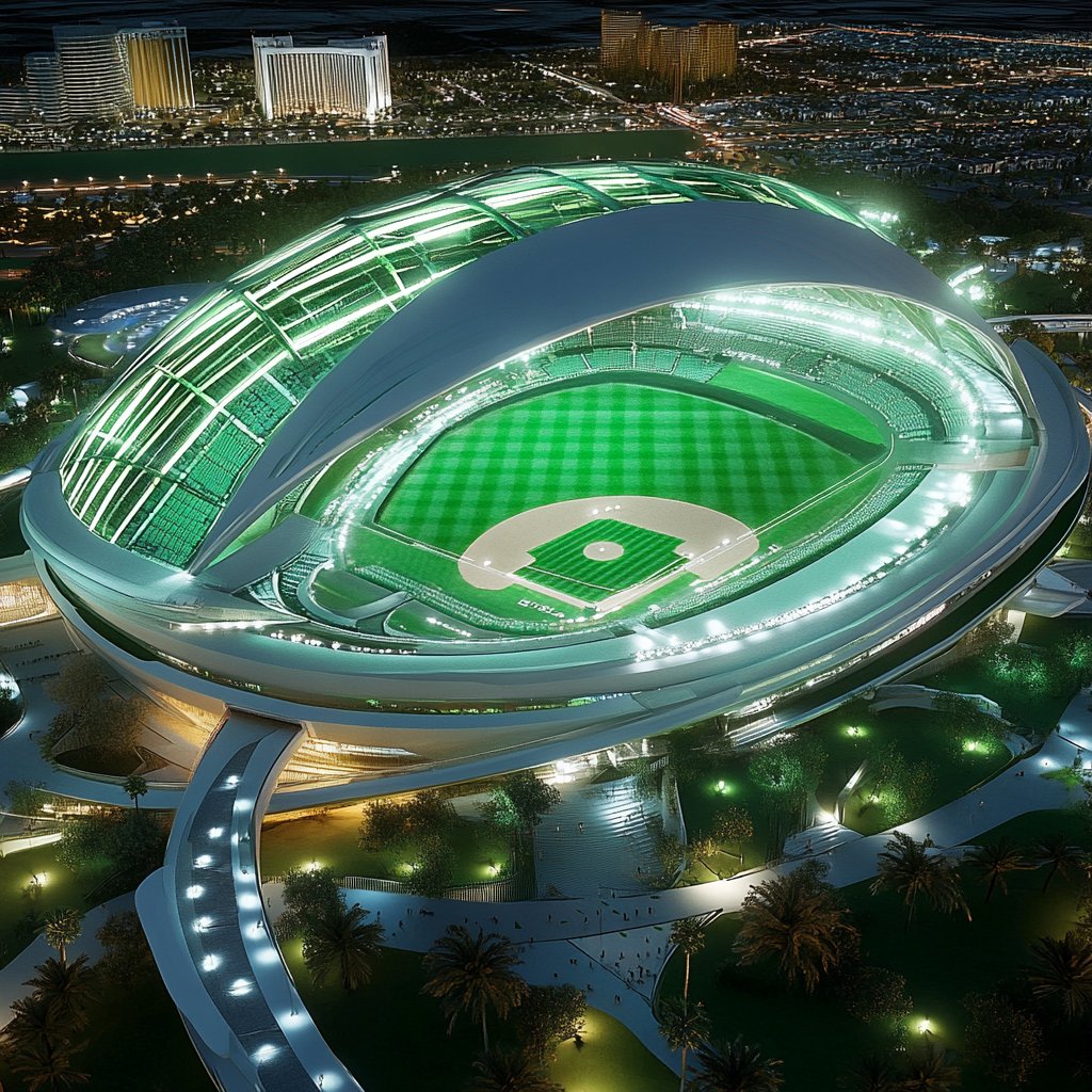 LasVegasLocally's tweet photo. The price of the Las Vegas Athletics stadium has skyrocketed to $1.75 billion — a quarter billion dollars more than originally estimated — due to inflation and "the addition of 70,000 square feet of ballpark features," per the Las Vegas Review-Journal. https://t.co/rBSwiCbFur