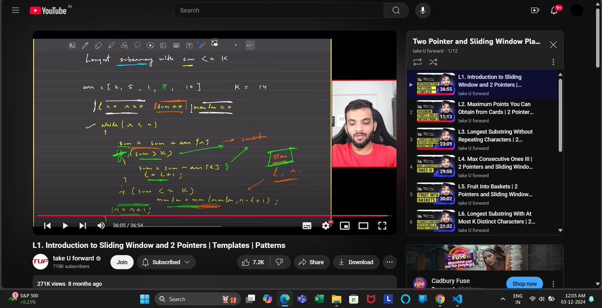 Prajwald012's tweet image. Day 69:
Solved 1 Linked List & Array Problem & Started With Sliding Window Today.
Also Solved 1 Problem Related To It.
Will Solve More Sliding Window Problems Tomorrow!
#Coding #CodingNinjas #DSA #LeetCode #100DaysOfCode #100daysofcoding #LearnInPublic #CodingJourney #gfg160