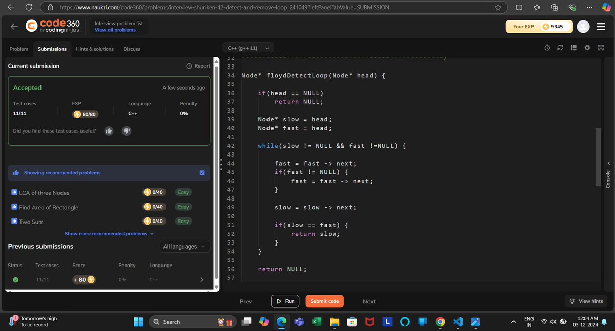 Prajwald012's tweet image. Day 69:
Solved 1 Linked List & Array Problem & Started With Sliding Window Today.
Also Solved 1 Problem Related To It.
Will Solve More Sliding Window Problems Tomorrow!
#Coding #CodingNinjas #DSA #LeetCode #100DaysOfCode #100daysofcoding #LearnInPublic #CodingJourney #gfg160
