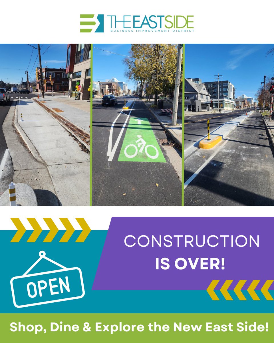 🎉 Construction is Over! 🎉

Big news, East Side! The multimodal improvement project on E. North Avenue is complete! Just in time for the holiday season, we’re ready to welcome you back to a better, safer, and more vibrant East Side. 🛍️✨