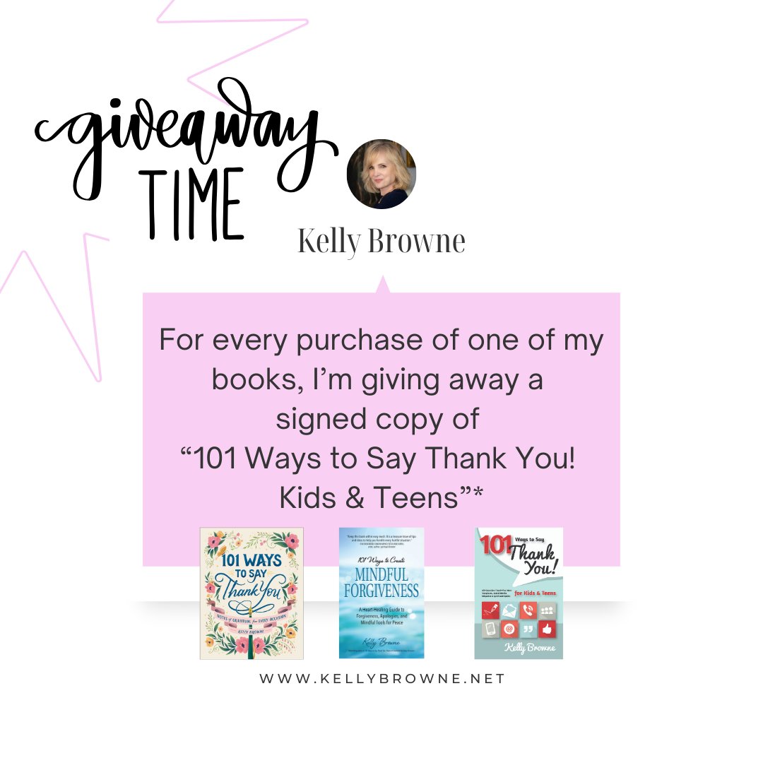 KellyBrowne6's tweet photo. For every purchase of one of my books #Giveaway a #signededition of my Kids &amp; Teens Thank You book!* Email the proof of purchase, inscription name &amp; shipping address to: 101ThankYous@gmail.com @adamsmedia @HCI_Books @CedarFortBooks Details: *https://t.co/GMgojajhJz https://t.co/1cHr3aajNc