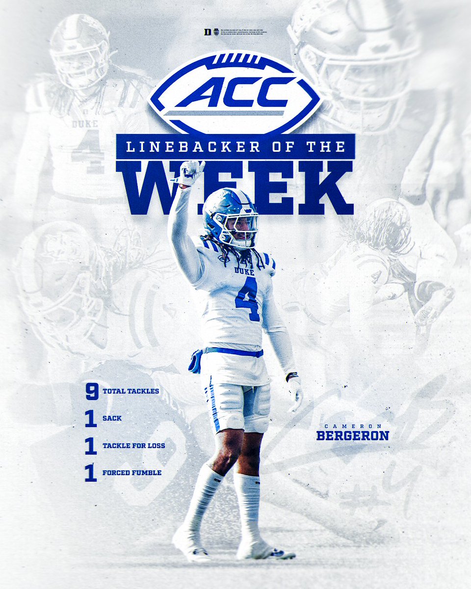 ACC LB of the Week 💪 <a href="/cb_4x_/">Cam Bergeron</a>