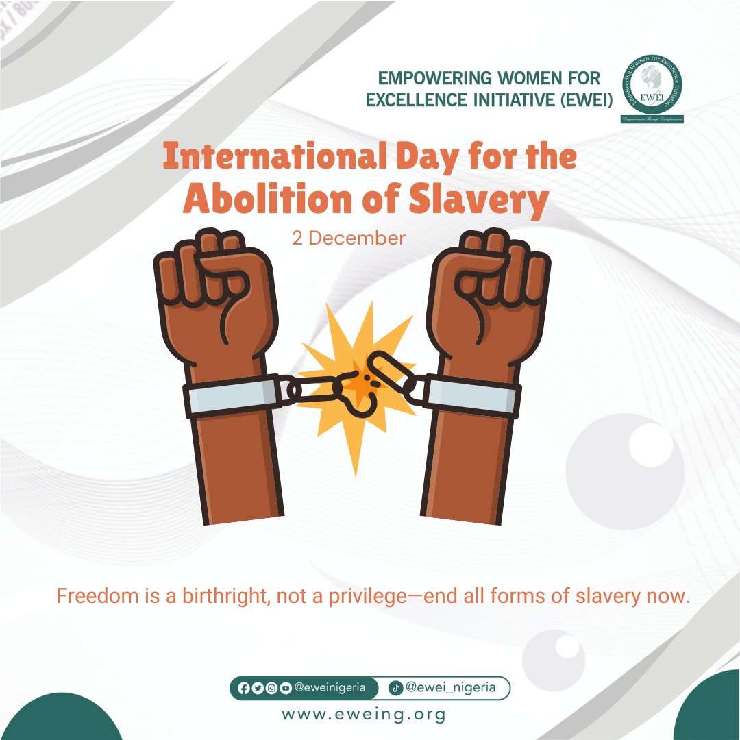 As we observe the #16DaysOfActivism , let's pledge to combat modern slavery in all its forms. We must raise awareness, demand justice, and support survivors.
Together, we can break the chains of slavery and build a world where everyone is free.
<a href="/UNDP/">UN Development</a> <a href="/UN/">United Nations</a> 
#NoExcuse  #EWEI16Days