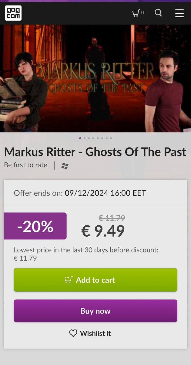 We are now on <a href="/GOGcomDE/">GOG.COM DE</a> too!!! And with a release sale :3 

#gog #indiegame #indiedev #markusritter #fmv