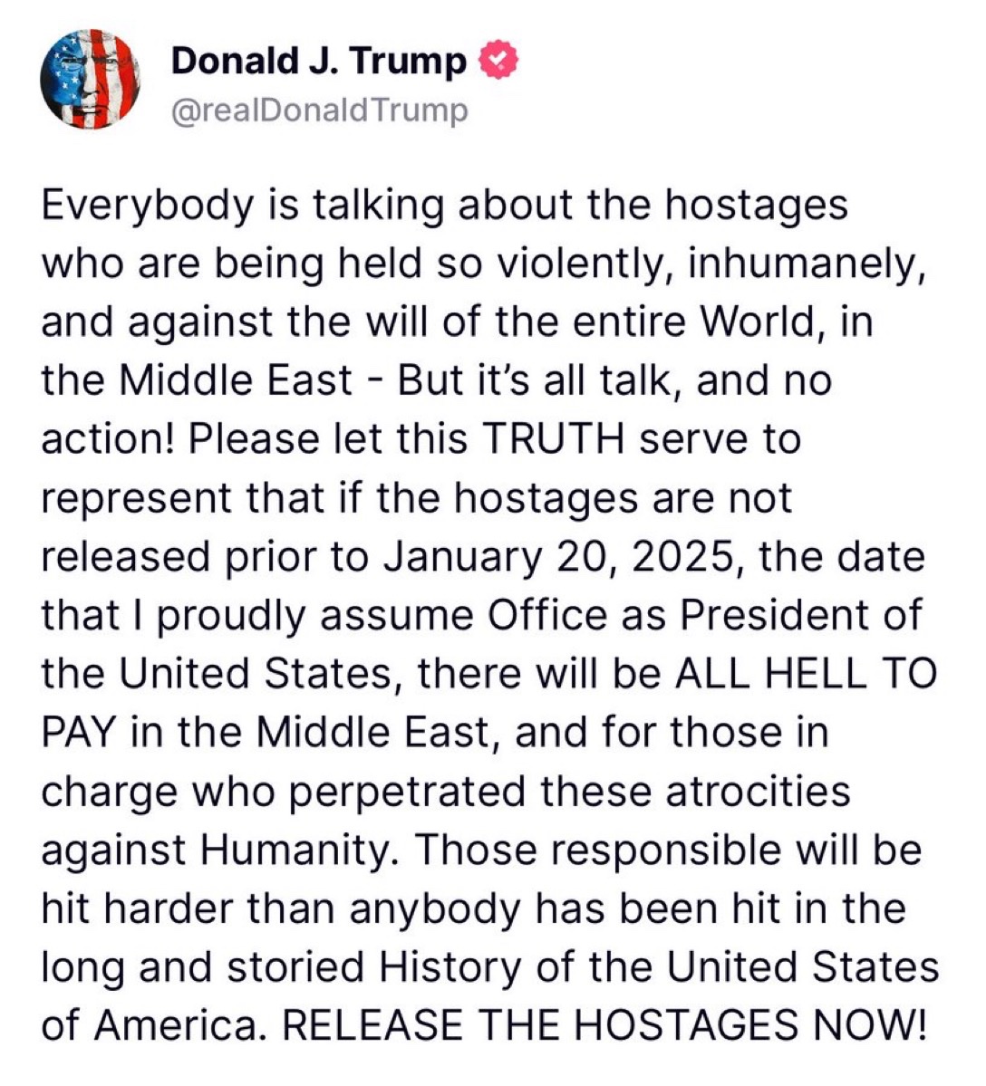 The warning has been delivered.