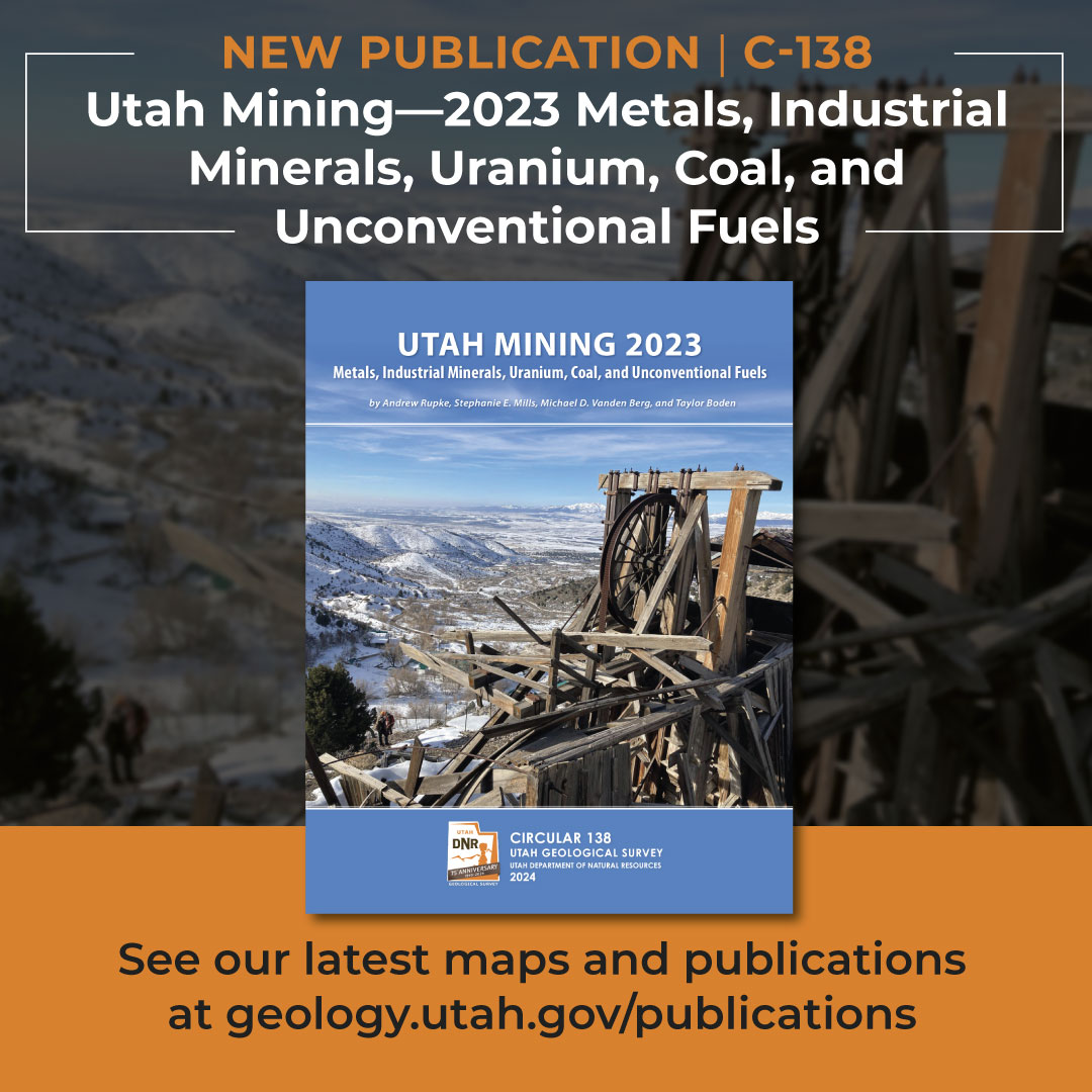 utahgeological's tweet photo. Utah’s mining industry—metals, minerals, and coal—contributed $4.3 billion to the state's economy in 2023. Learn more in the latest Utah Mining Report: https://t.co/Ow2ug6dwrQ
#utahgeology #utahmining https://t.co/xHy7L73gbs
