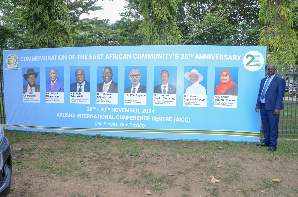 JamesLokwale's tweet photo. Celebration of EAC’s 25 years of “remarkable progress”. Thank you Arusha. #EACat25 https://t.co/mw0IGPf6g1