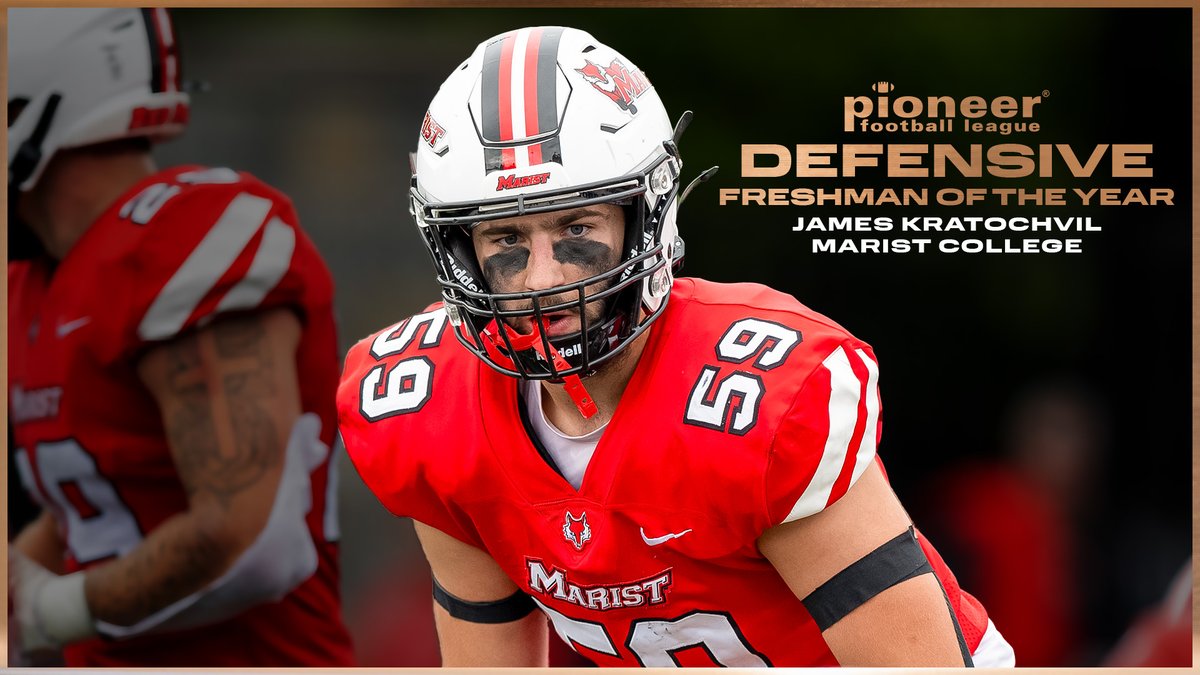 Pioneer Football (@pflnews) on Twitter photo The 2024 PFL Defensive Freshman of the Year!
<a href="/Marist_Fball/">Marist Football</a> linebacker James Kratochvil. He led the Red Foxes with 55 tackles and had a PFL-leading four interceptions, all in league play! The 2024 PFL Defensive Freshman of the Year!
<a href="/Marist_Fball/">Marist Football</a> linebacker James Kratochvil. He led the Red Foxes with 55 tackles and had a PFL-leading four interceptions, all in league play!