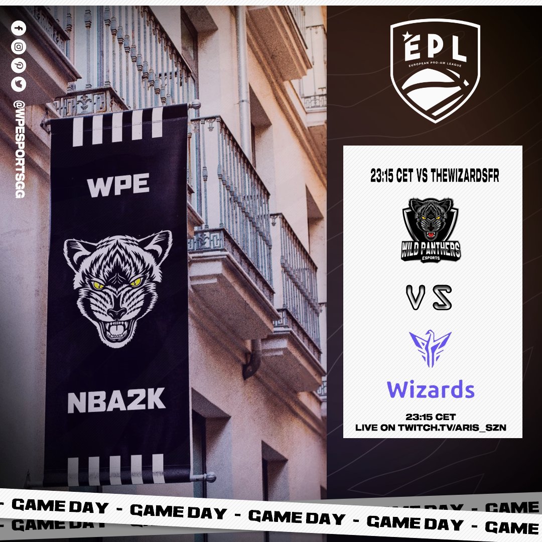 🔥 GAME DAY 🔥
🕚 23:15 CET 
🆚️ @TheWizardsFr
🏆 <a href="/EPLorg/">European Pro-Am League</a>
👤 <a href="/Arisszn30/">AP💫</a>
👤 <a href="/LikeDes23/">Des</a>
👤 <a href="/Oscar_D2k/">🤴🏻Oscar Sanchez 😎</a>
👤 <a href="/ChrisTRN01/">XristosxSilevi</a>
👤 <a href="/mllliky_/">mllliky _</a>
🌐 twitch.tv/aris_szn?sr=a
#wpehype 🐆 🏀