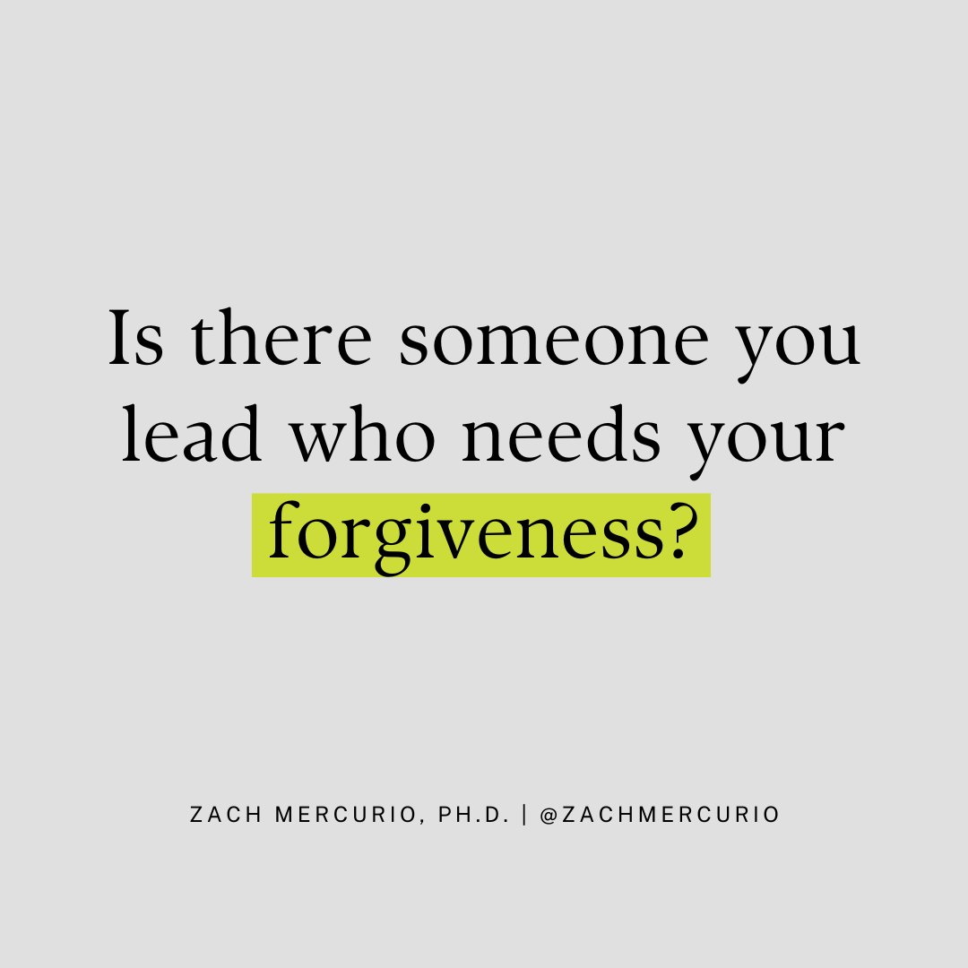 Something that's not talked about enough is the importance of *grace* in leadership. 

Without forgiveness, we hold on to labels, judgment, and anger. 

With forgiveness, we move toward understanding compassion, and connection. 

Do you need to forgive someone you lead?