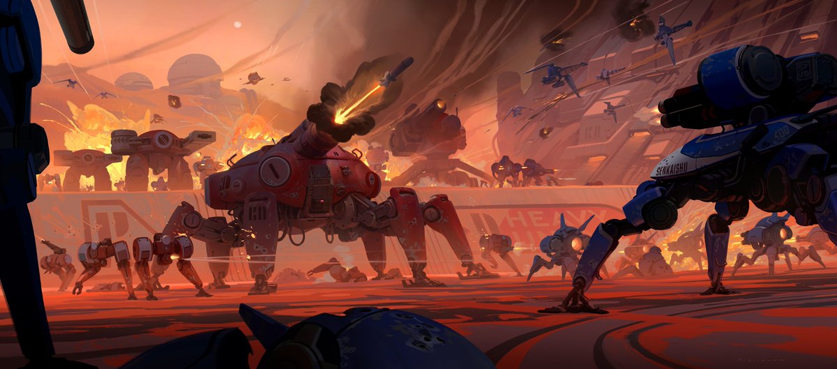Matt Allsopp (@mattallsopp1) on Twitter photo Two promo images I did for <a href="/PlayBattleAces/">Battle Aces</a> game! #battleaces #rts #mechs #Robots #factory Two promo images I did for <a href="/PlayBattleAces/">Battle Aces</a> game! #battleaces #rts #mechs #Robots #factory
