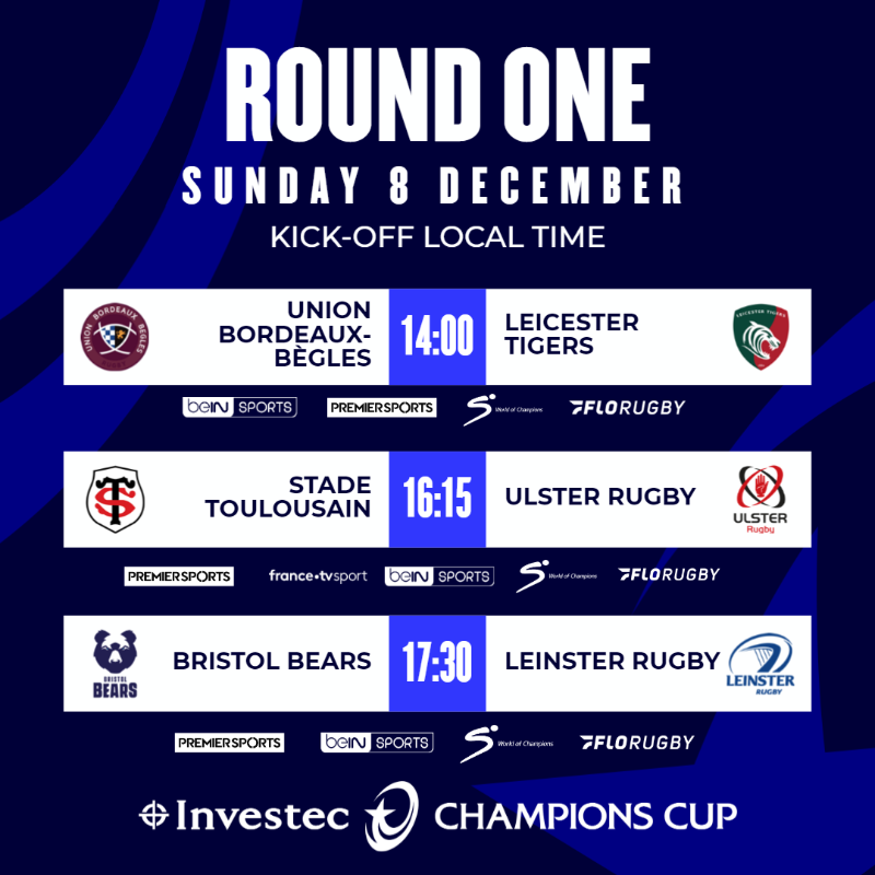 ChampionsCup's tweet photo. Plans for the weekend sorted ✅

What’s the biggest game of the weekend? 👀

Bring on Round 1️⃣ of the #InvestecChampionsCup 🍿