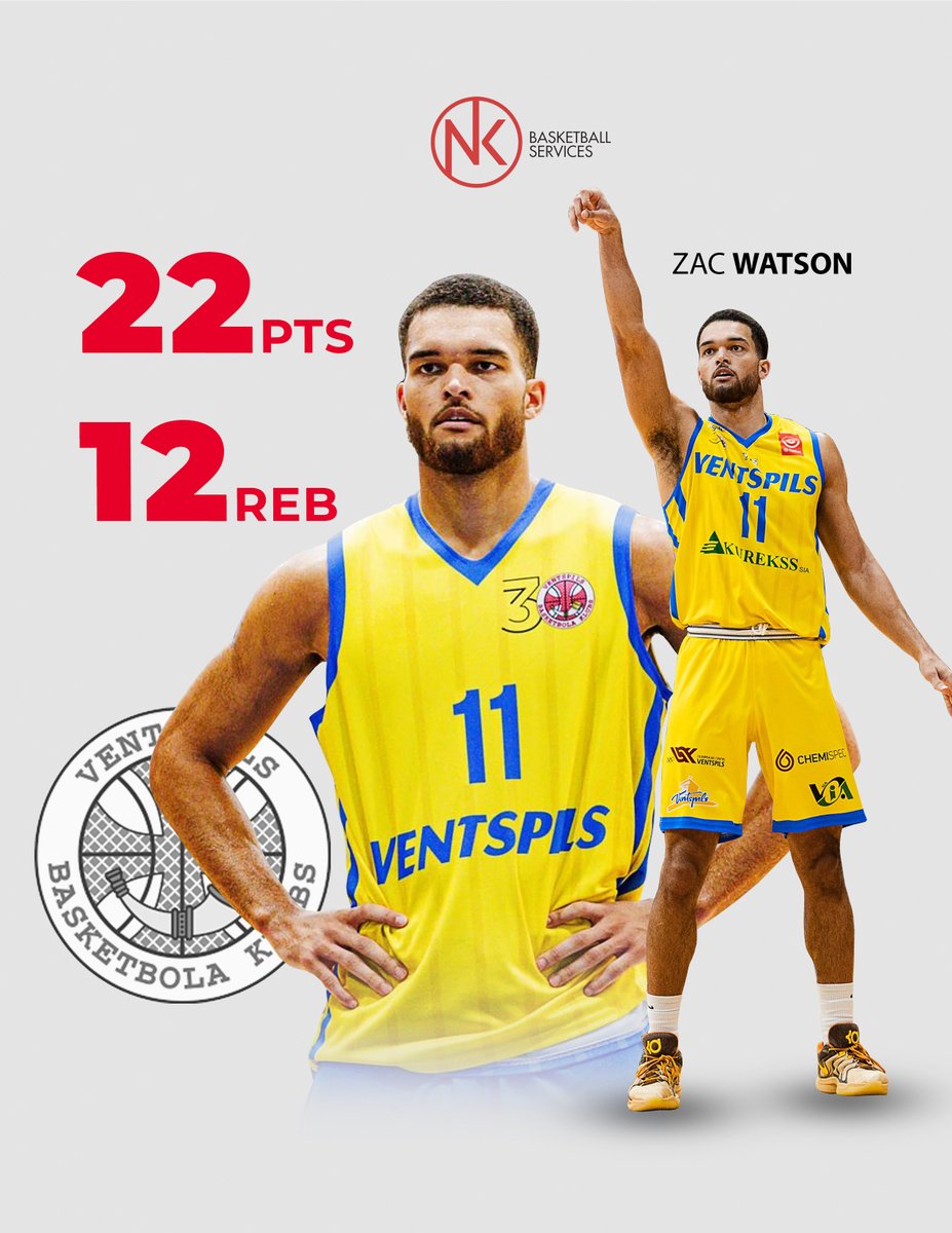 NK_Basketball_'s tweet photo. Forward Zac Watson with a 3rd big double-double of the season in the last game in @Lat_Est_League !

This season Zac averages 11.5pts, 7.7reb, 1.4ast, 1.0stl &amp; 0.4blk! https://t.co/tVH6kCTtgc