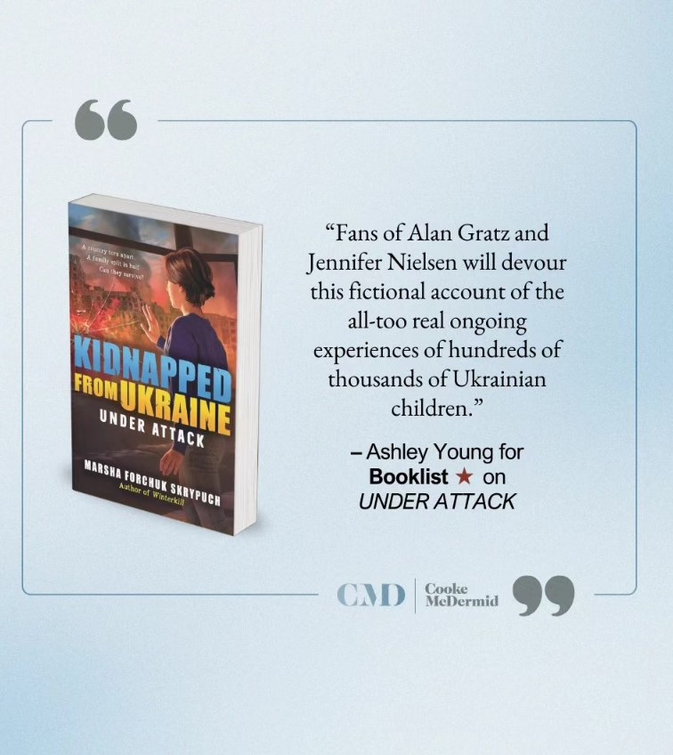 Marsha Skrypuch: #bannedbyrussia (@marshaskrypuch) on Twitter photo THRILLED with this starred Booklist review of Under Attack, bk#1 of my upcoming trilogy, #KidnappedfromUkraine <a href="/Scholastic/">Scholastic</a> <a href="/CookeMcDermid/">CookeMcDermid</a> #mglit <a href="/kidsbookcentre/">The CCBC</a> <a href="/AuthorsBooking/">AuthorsBooking</a> #Ukraine️ THRILLED with this starred Booklist review of Under Attack, bk#1 of my upcoming trilogy, #KidnappedfromUkraine <a href="/Scholastic/">Scholastic</a> <a href="/CookeMcDermid/">CookeMcDermid</a> #mglit <a href="/kidsbookcentre/">The CCBC</a> <a href="/AuthorsBooking/">AuthorsBooking</a> #Ukraine️