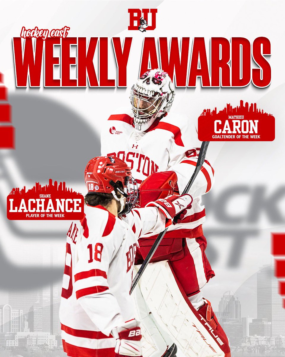 Congrats to Shane Lachance and Mathieu Caron, as they each earned a Hockey East weekly award for their performances in Belfast!