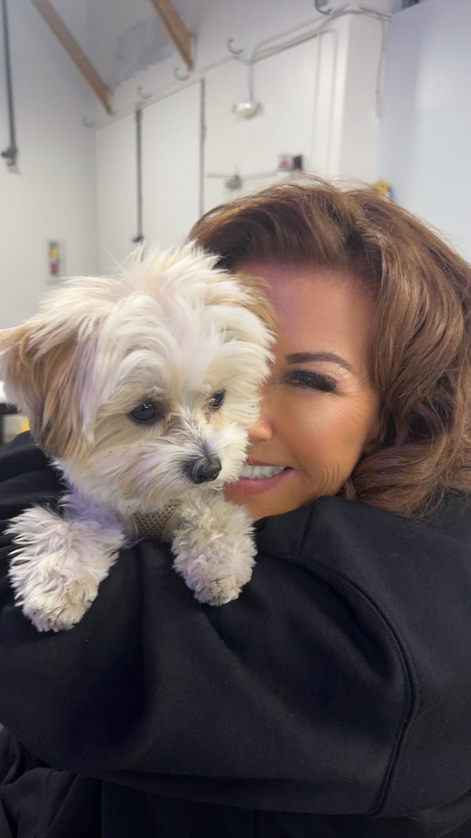 Abby_Lee_Miller's tweet photo. Starting the week with paws-itive vibes! 🐾 this little baby visited us on set of #MadHouse S2 coming in 2025 ✨ #MondayMotivation #ALDC comment below what you think her name is 👇🥰

#abbylee #puppylove #aldcla #abbyleedancecompany #brandontv #xrmmedia #leaveitonthedancefloor https://t.co/Gk0riDjfWQ
