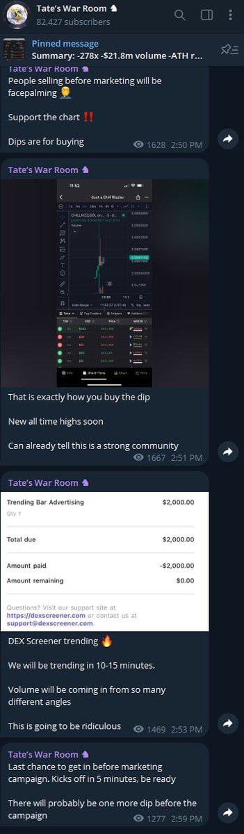 TheBullTG's tweet photo. @Cobratate And here are some photos that, if you look closely, you will see how they delete messages from the post. https://t.co/lB63j6T5ns