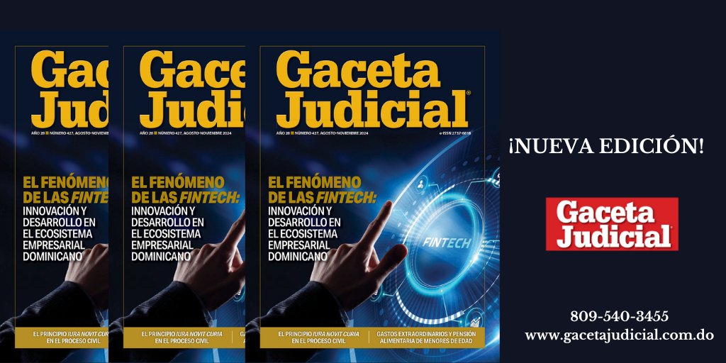 Ya está disponible en línea la edición núm. 427 de #GacetaJudicial.        

Búscala en gacetajudicial.com.do