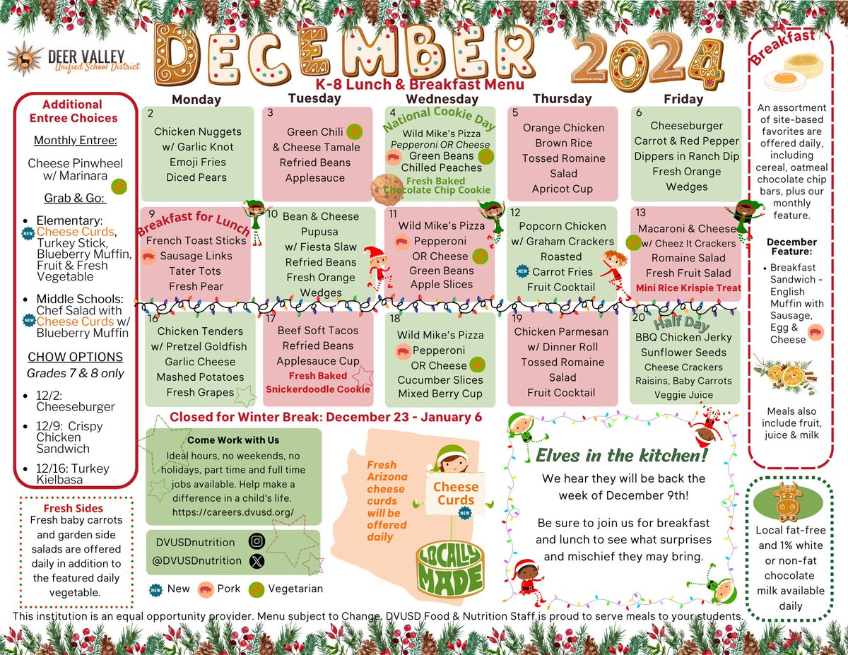 December Meals! <a href="/DVUSD/">Deer Valley Unified School District</a>